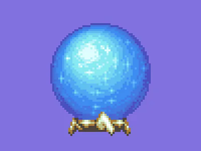 Crystal Ball 16 bit 8 bit icon illustration pixel art
