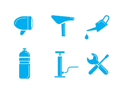 Radgeber Icons bike bottle light parts pump repair saddle service