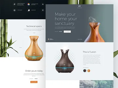 Fusion concept clean design homepage landingspage onepager peace