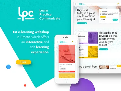 LPC - 1st Croatian online learning store branding color cute design education icon illustration logo pattern ui ux web