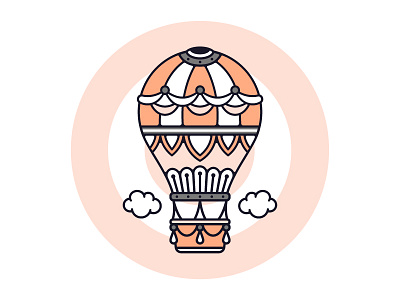 Air Balloon air balloon balloon illustration line art old school outline tattoo vector