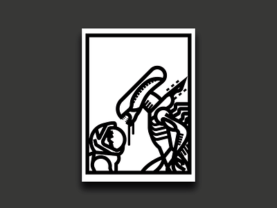 Ripley Vs Xenomorph alien alien day design graphics illustration modernism poster ripley thick lines