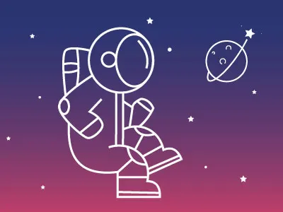 Astronaut astronaut earth flat design gradient planet sky stars uigradient univers