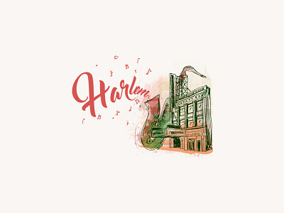 Snapchat geofilter | New York, NY / Harlem apollo theatre geofilters hand drawn jazz music new york saxophone snapchat sticker usa