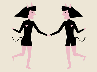 Self-love devil illustration sel flove weird mood