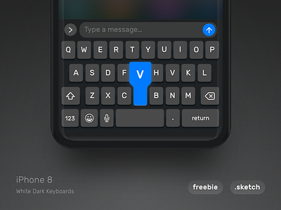 Daily UI Challenge #13 black dark ios ios11 iphone iphone8 keyboard keys mode simple white