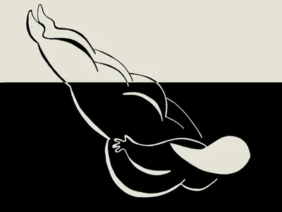 Diving day 2d ballerina design drawing illustration lines pencil drawing sketch summertime swimming