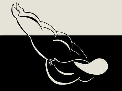 Diving day 2d ballerina design drawing illustration lines pencil drawing sketch summertime swimming