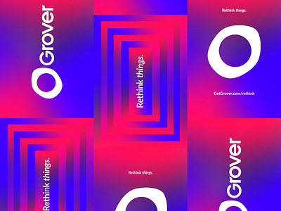 paste up gradient grover logo poster tagline