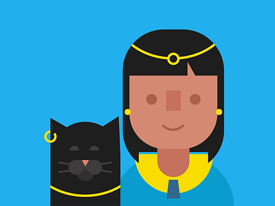 Egyptian cat egypt egyptian geometric gold illustration meow person