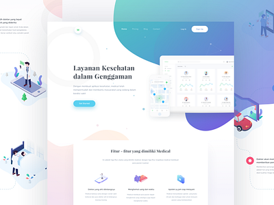 Medical App Landing Page app dashboard gradient health illustration ios isometric landing page medical web