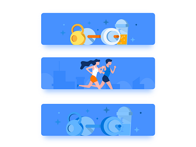 illustration color gym illustration run ui