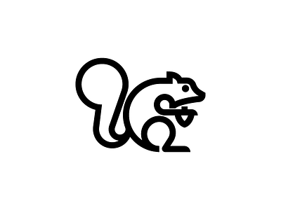Squirrel bold design logo logomark modernism squirrel thicklines