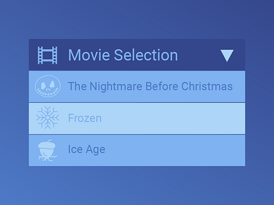 Daily Ui 027 Dropdown daily ui 027 dailyui disney dropdown interface ios movie ui ui design user interface web design winter