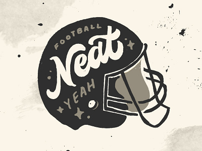 Football Woo Neat football illustration lettering