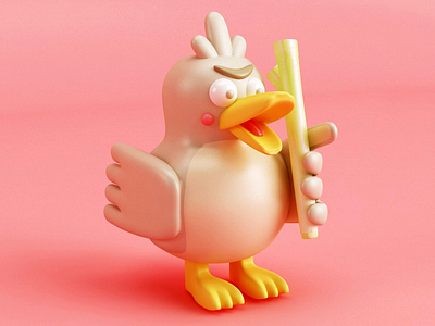 Farfetch´d 3d cute fanart illustration pokemon render