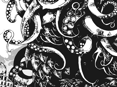 Great Old One cthulhu further up graphic graphic art illustration ivan belikov octopus photoshop wacom