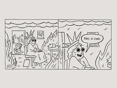 We're fine. america comics this is fine trump