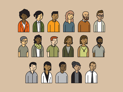 Superfriends cast characters coworkers employees happy portrait profile