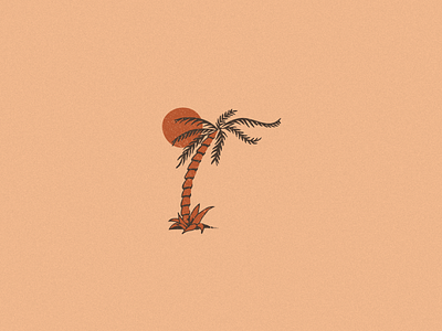 Tiki hawaii icon illustration luau palm sunset texture tiki