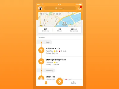 Swarm 5.0 foursquare homescreen lifelogging redesign swarm timeline
