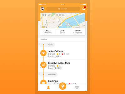 Swarm 5.0 foursquare homescreen lifelogging redesign swarm timeline