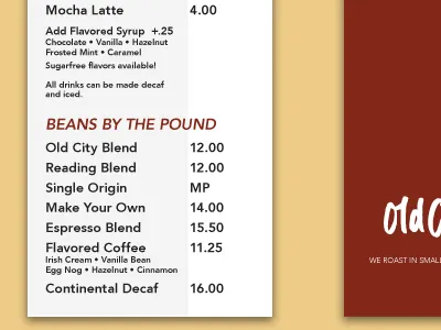 OCC // Quick Menu branding collateral menu