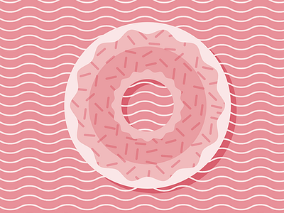 Pink Icing Doughnut design doughnut food illustration pink pool sprinkles vector wip