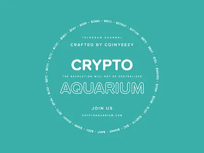 Crypto Aquarium aquarium bitcoin crypto logo typography