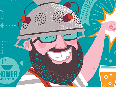 beer genius character illustration