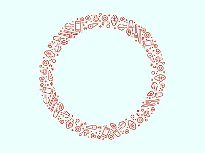 Playing with food blue circle drinks fast food food heart icons illustration red