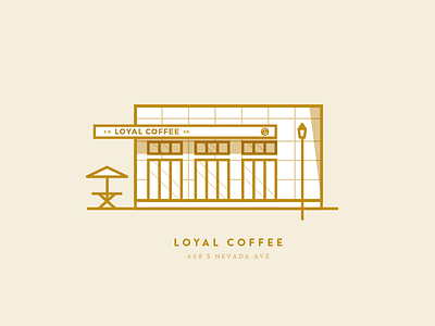 Loyal Coffee building coffee shop colorado springs icon illustration location neighborhood shadow