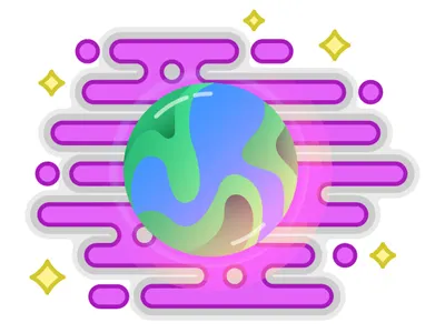 Celestial Intranet atmosphere celestial circle globe gradient land reflection sky space stars water world