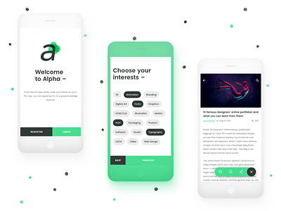 Alpha - Free Sketch UI Kit app design free mobile sketch ui ui kit ux