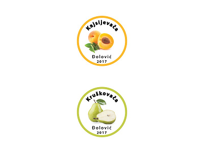 Radza Djolovic apricot branding color design fruit green logo drink brandy orange pear typography vector