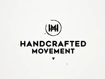 Handcrafted movement Logo design designer freelance handcrafted logo rough vintage