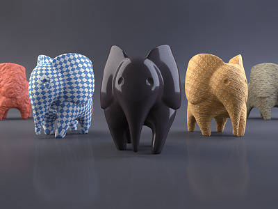 Experimenting with Materials 3d model 3d render animal blender 3d elephant emilioriosdesigns