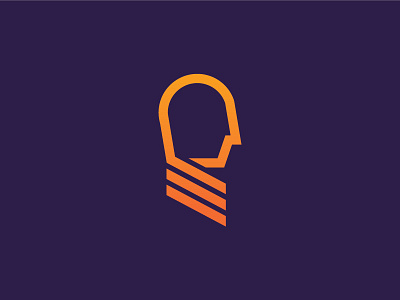 IDEALLY bulb head human icon idea idealy logo man