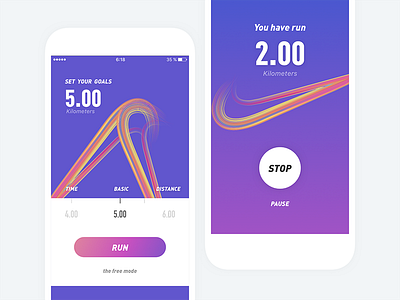 Running !! ai app nike purple run sketch ui