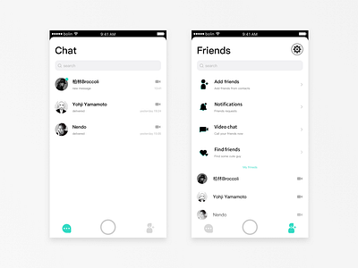 IM app A black chat icon ui video