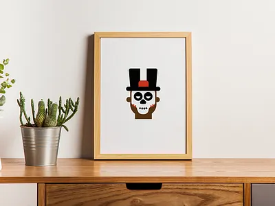Papa Shango A4 Print character flat graphic illustration papa shango wwf