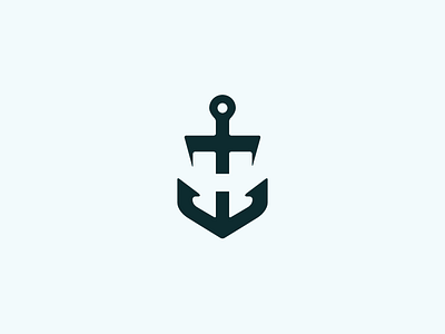 H Anchor anchor brand h icon identity line art logo logomark negative space ocean sticker symbol