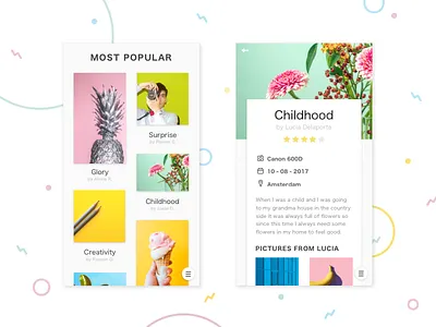 Gallery color colours gallery list mobile photo photo gallery photos ui ux