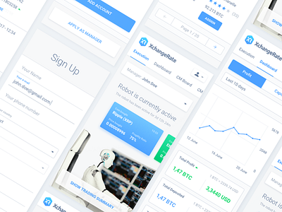 CryptoCurrency Trading Platform crypto currecny design mobile platform responsive robot trading ui ux web