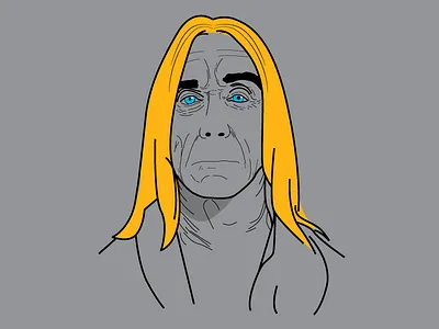 Rockstars: Iggy Pop iggy pop lineal portrait punk rock rockstar vector