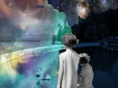 Pray for Wind collage digital art focus fomo freedom illustration prayer prints social media vintage watercolor