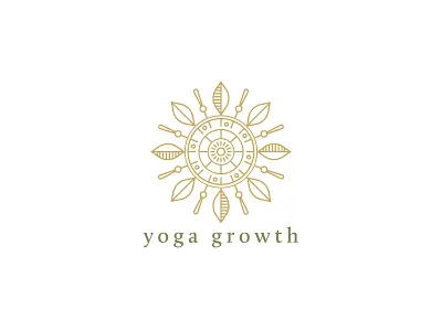 Yoga Growth Logo branding earthy flower grow line drawing logo simple yoga zen