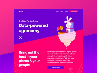 Website Design for High Tech Farming Company agriculture bright colors business creative data design farming graphic illustration interface isometric modern product ui ux vector vibrant web design website zajno