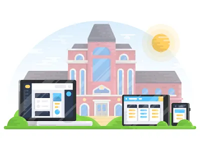 School Safety Platform city devices ipad laptop macbook network safety scenery school