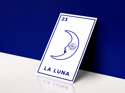 La Luna blue card design illustration loteria luna mexico minimal modern moon vector
